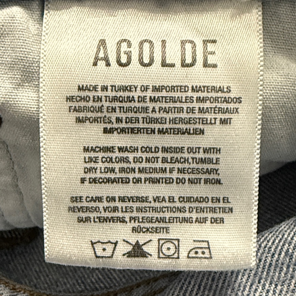 AGOLDE Parker Shorts Women’s Sz 24 High Rise Festival Distressed Denim Boho Y2K - Picture 4 of 8